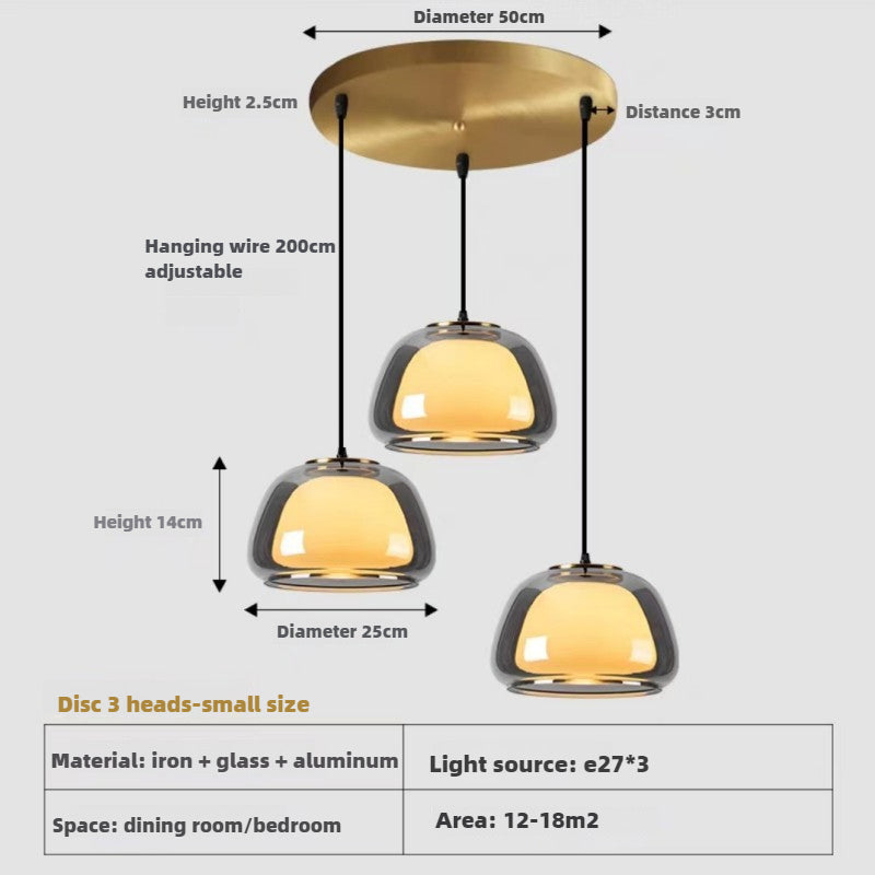 HEIKESZ Creative Danish Cream Wind Jelly Chandelier Nordic Minimalist Pendant Light for Cafe Restaurant Bedside Ceiling Decor