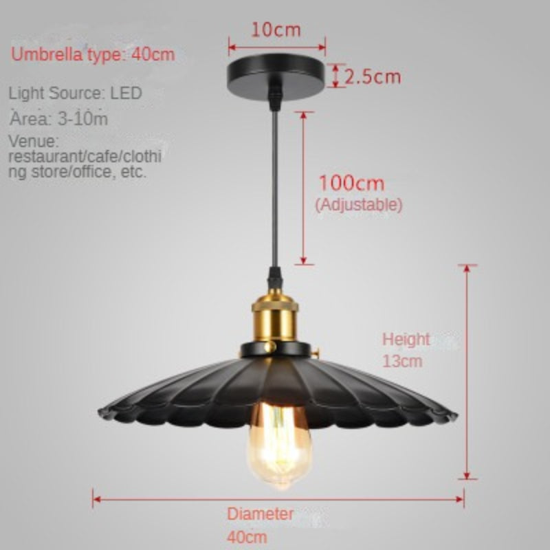 HEIKESZ Cross-Border Hot Droplight Guest Restaurant Bar Creative Coffee Shop Clothing Store Window Pot Cover UFO Black Dress Droplight LED Light for Bedroom Night Aesthetic Room Lamp