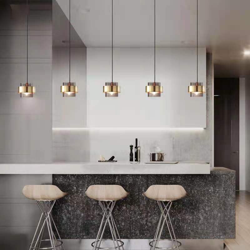 HEIKESZ Luxury Glass Bedside LED Chandelier Nordic Creative Small Droplight for Bedroom Living Room Coffee Shop Lighting