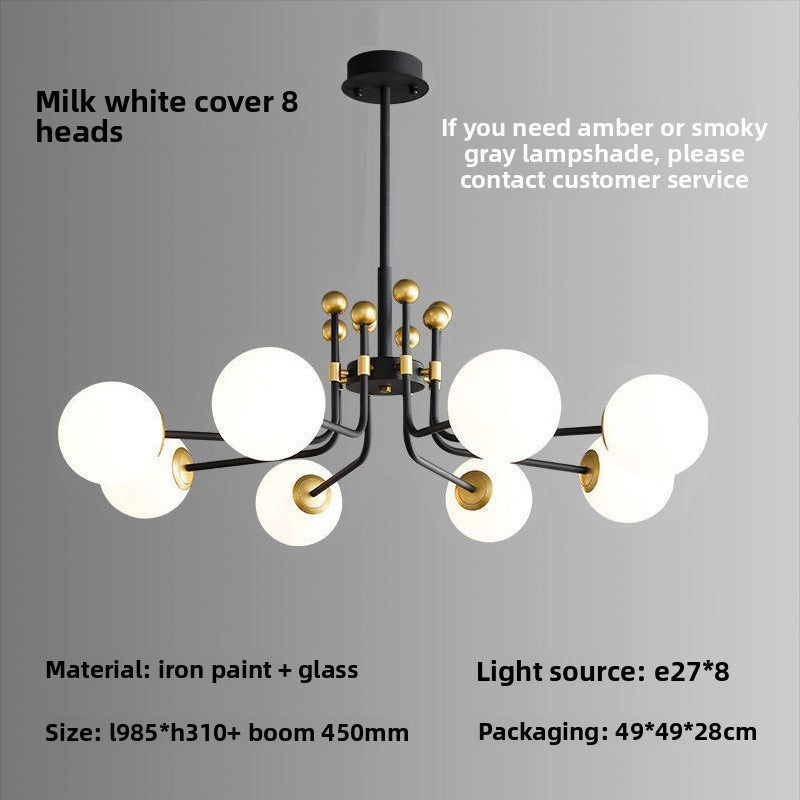 HEIKESZ Nordic Modern Glass Pendant Light Creative Living Room Bedroom Study Dining Room Ceiling Lamp Designer Lighting