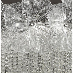 HEIKESZ Full Spectrum French Luxury Crystal Flower Ceiling Light for Living Room Bedroom Dining Room Glass Design