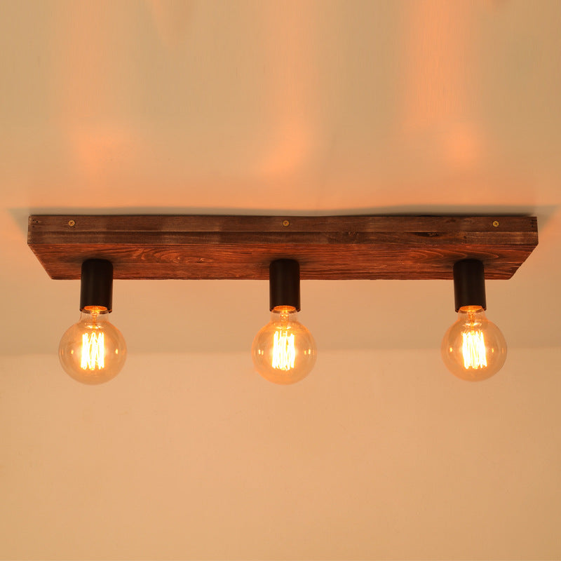 HEIKESZ Retro Creative Wood Art Distressed Solid Wood Ceiling Light Dining Room/Living Room Aisle Corridor Coffee Shop Tavern Cross-Border Lamps LED Light for Bedroom Night Aesthetic Room Lamp