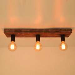HEIKESZ Retro Creative Wood Art Distressed Solid Wood Ceiling Light Dining Room/Living Room Aisle Corridor Coffee Shop Tavern Cross-Border Lamps LED Light for Bedroom Night Aesthetic Room Lamp