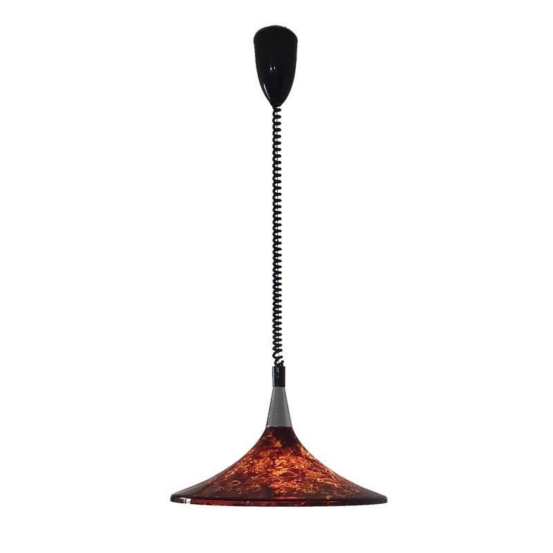HEIKESZ Medieval restaurant chandelier creative can lift retro painted living room island table study main light design telescopic horn lamp light fixtures for celling light