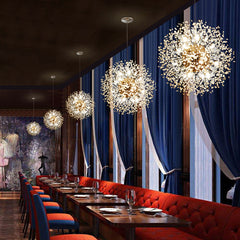 HEIKESZ Dandelion Fireworks Chandelier Crystal Dining Room Light Modern Minimalist Bedroom Bar Clothing Store Window