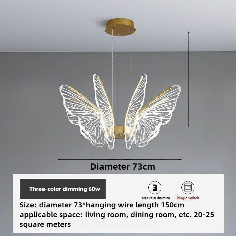 HEIKESZ Nordic designer butterfly chandelier modern simple atmosphere lighting luxury study living room bedroom creative personality lamp lighting fixtures for celling lighting