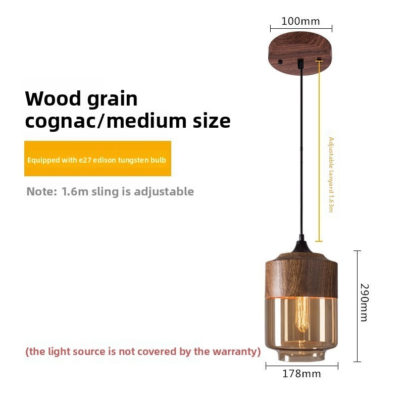 HEIKESZ Industrial Style Ceiling Light Single Head Creative Pendant Lamp for Restaurant Bar Cafe Glass Ball Chandelier