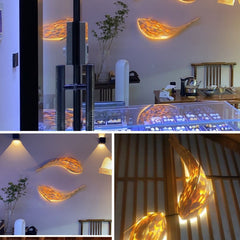 HEIKESZ Fish wall lamp Japanese club decorative carp lamp Chinese dining restaurant wall lamp retro art decorative wall lamp light fixtures for celling lights