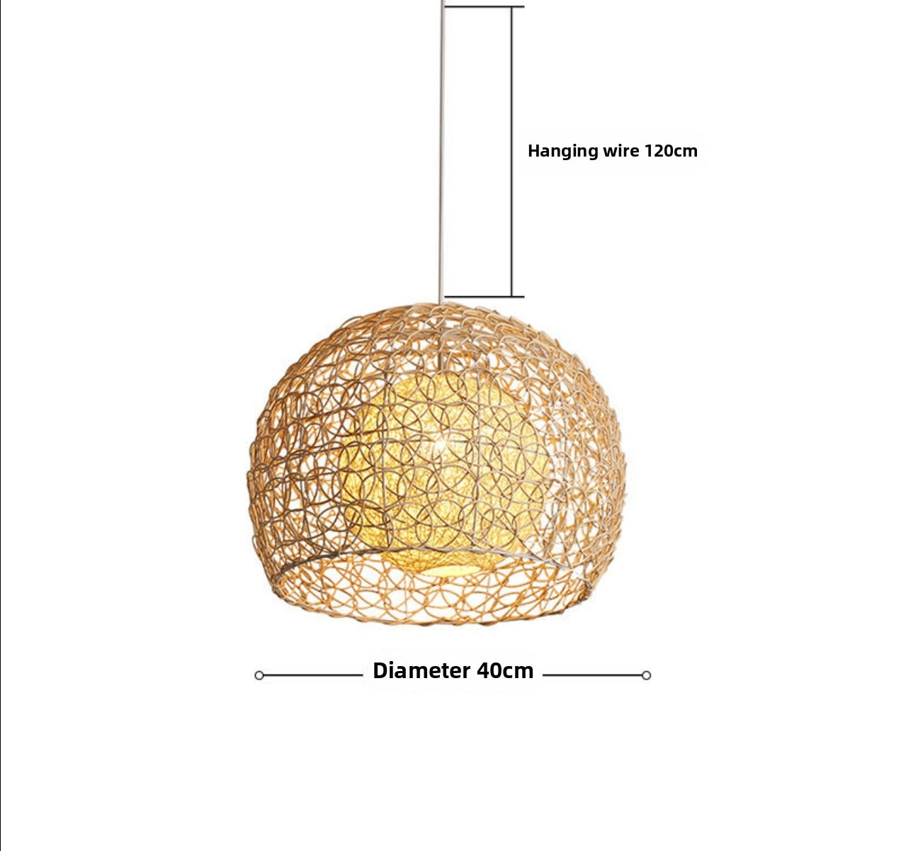 HEIKEZ Japanese branch chandelier, simple and creative personality, rattan countryside, simple bedroom, living room, balcony, dining room, circular ball lamp, ceiling lighting fixture