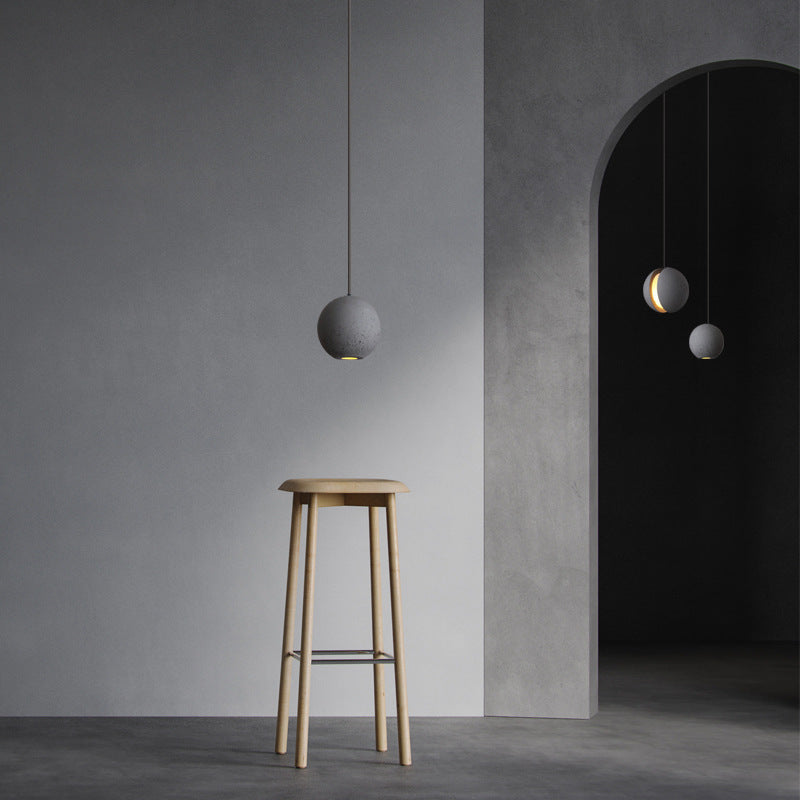 HEIKESZ Creative Moon Cement Pendant Lamp Industrial Style Retro Lighting for Living Room Bedroom Cafe Bar Restaurant Ceiling Lights