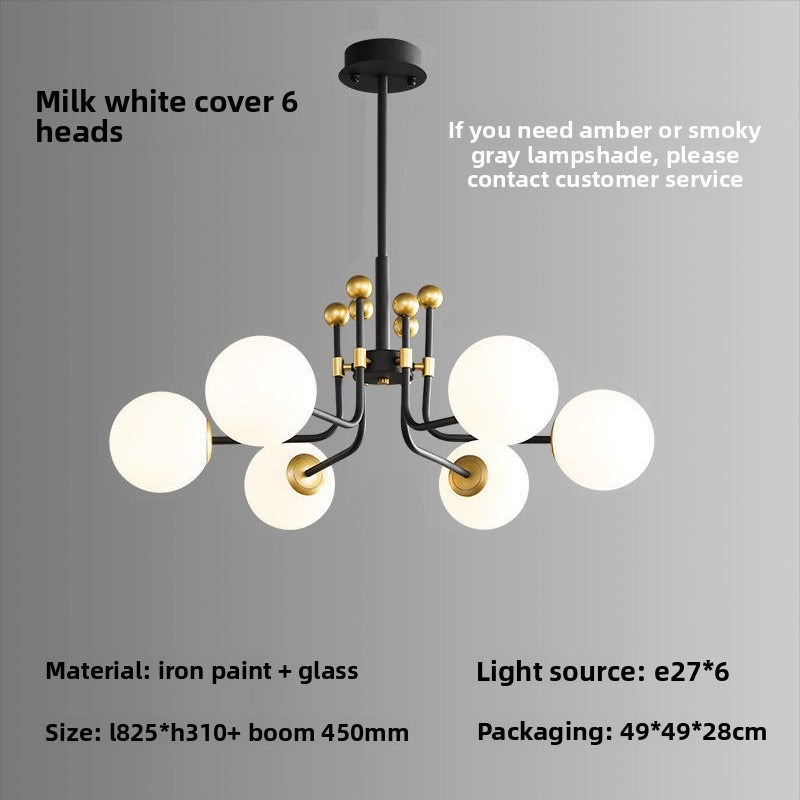 HEIKESZ Nordic Modern Glass Pendant Light Creative Living Room Bedroom Study Dining Room Ceiling Lamp Designer Lighting