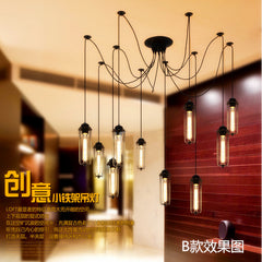 HEIKESZ LOFT Industrial Style Iron Cage Pendant Lamp Living Room Dining Room Coffee Shop Vintage Clothing Store Bar Bar Internet Bar Restaurant Decoration Lamp LED Light for Bedroom Night Aesthetic Room Lamp