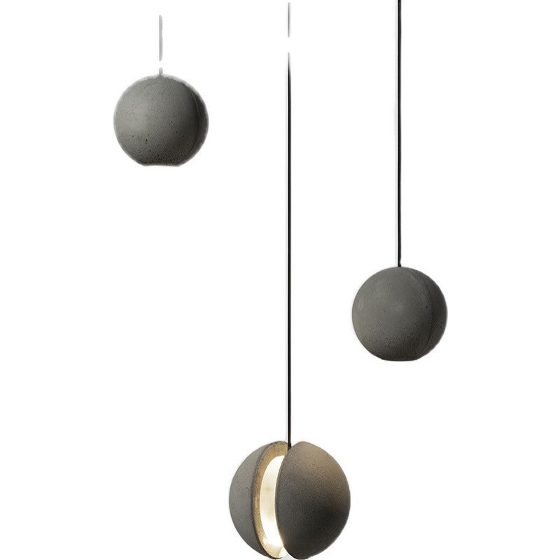 HEIKESZ Creative Moon Cement Pendant Lamp Industrial Style Retro Lighting for Living Room Bedroom Cafe Bar Restaurant Ceiling Lights