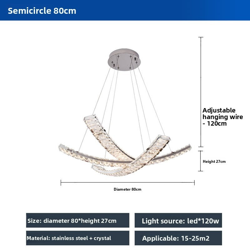 HEIKESZ Luxury Modern Crystal Chandelier Artistic Ceiling Light for Living Room Dining Bedroom Designer Decor