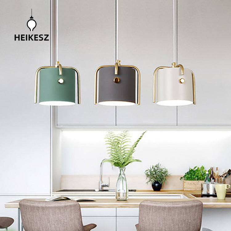 HEIKESZ Nordic Style Ceiling Light Single Head Creative Iron Art Pendant Lamp for Restaurant Bedroom Apartment Hotpot Shop Ins Design