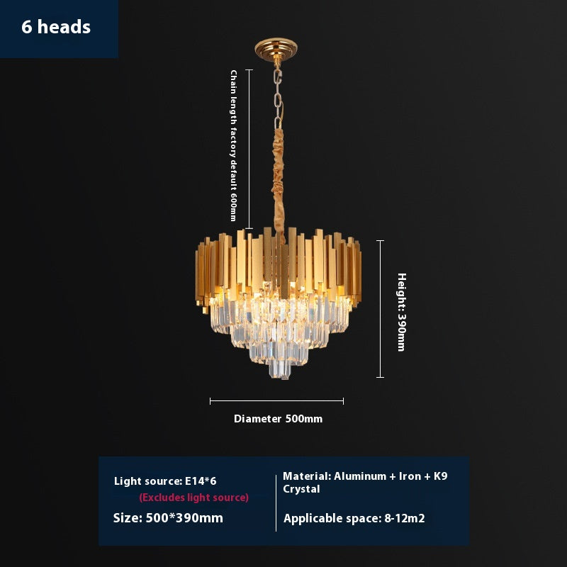 HEIKESZ Light luxury crystal chandelier living room lamp restaurant hotel luxury bedroom aisle lamp Zhongshan factory direct sales post-modern lamp light fixtures for celling lights