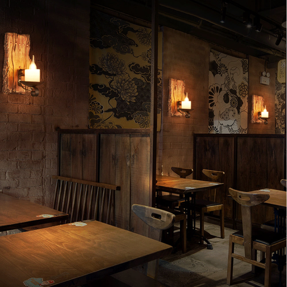 HEIKESZ American retro boat wood wall lamp restaurant shop lamp loft industrial style creative bar counter aisle nostalgic lamp