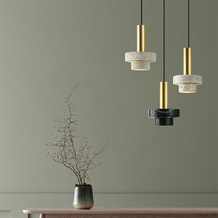 HEIKESZ Nordic Marble Pendant Lamp Creative Personality Affordable Luxury Lighting for Dining Room Bedroom Bar Counter Porch Small Droplight Light Fixtures for Celling