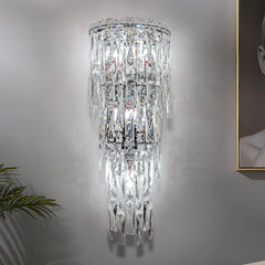 HEIKESZ Cross Border Luxury Crystal Wall Light Bedroom Nightstand Lamp French Sconce for Living Room Background Wall Ambience