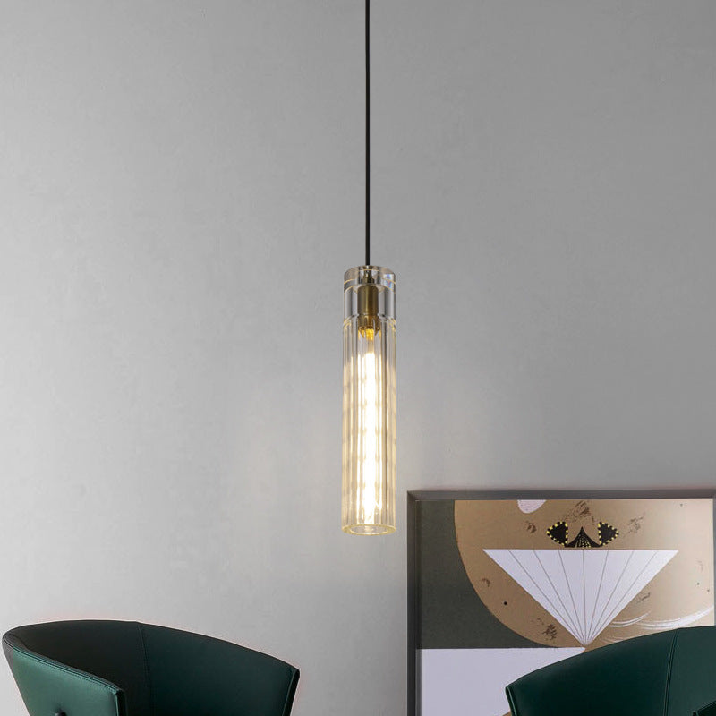 HEIKESZ Postmodern simple restaurant single head personalized bar cafe study bedside small chandelier fishing line lamp crystal chandelier lamp light fixtures for celling light