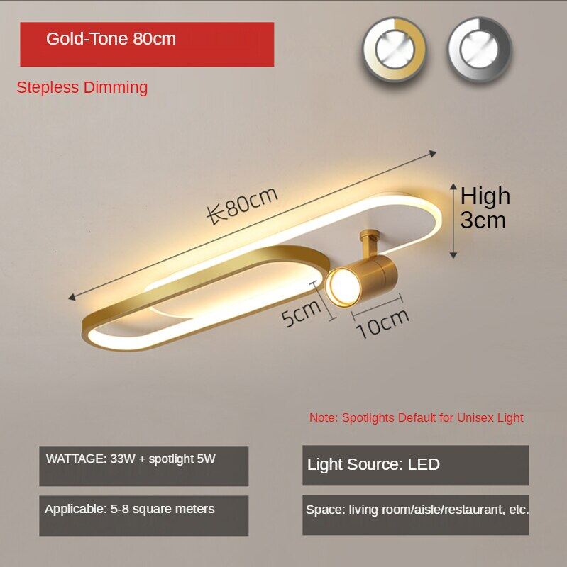 HEIKESZ Modern LED Ceiling Light Strip for Bedroom Living Room Creative Open-Mounted Downlight Hanging Chandelier Energy Saving Bright Lighting