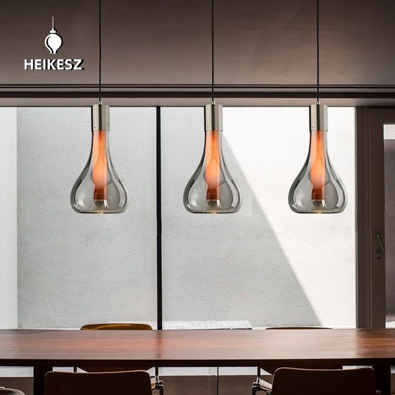 HEIKESZ Italian restaurant single head glass chandelier designer simple creative bar table model house light luxury decoration bedside lamp light fixtures for celling light