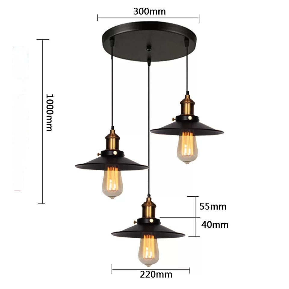 HEIKESZ Cross-Border Hot Droplight Guest Restaurant Bar Creative Coffee Shop Clothing Store Window Pot Cover UFO Black Dress Droplight LED Light for Bedroom Night Aesthetic Room Lamp