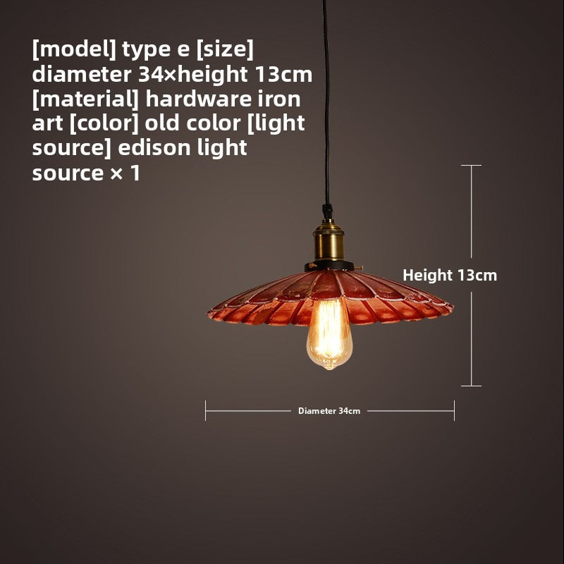HEIKESZ Vintage Industrial Iron Loft Pendant Light Single Head Retro Style for Cafe Bar Restaurant Creative Design