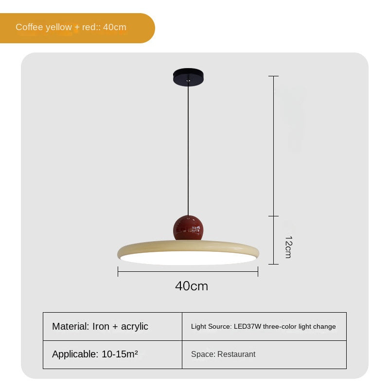 HEIKESZ Nordic UFO Chandelier Cream French Restaurant Bar Double-Headed Full Spectrum Ceiling Lighting for Bedroom Study Living Room Decor