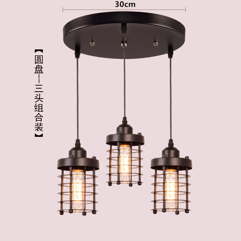 HEIKESZ 【One-year warranty, free shipping】Retro Industrial Style Chandelier American Loft Restaurant Coffee Shop Creative Iron Cage Bar Aisle Hallway Chandelier