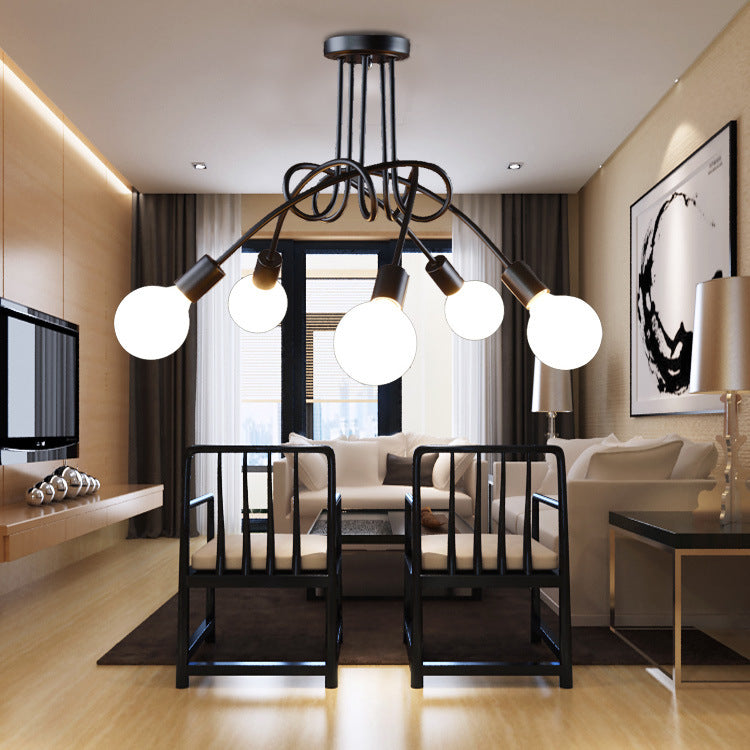 HEIKESZ Creative American Wrought Iron Restaurant Chandelier Retro LOFT Industrial Style Chandelier Simple Led Dining Lamp american style retro outdoor indoor retro bedroom lamp american-style Industrial wind