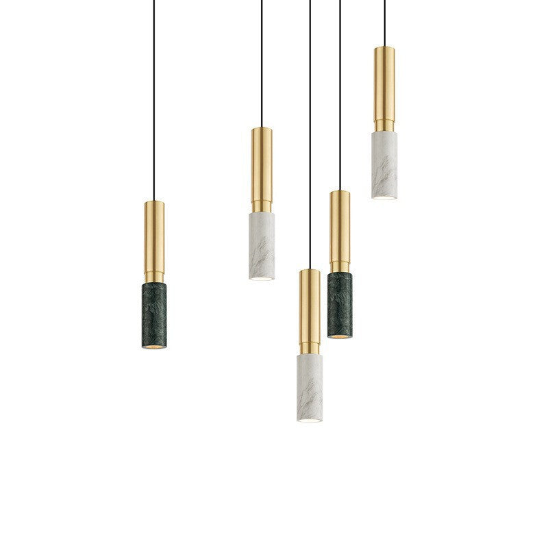 HEIKESZ Luxury Nordic Chandelier Minimalist LED Marble Pendant Light for Dining Room Bedroom Bar Restaurant Living Room Lighting Fixture