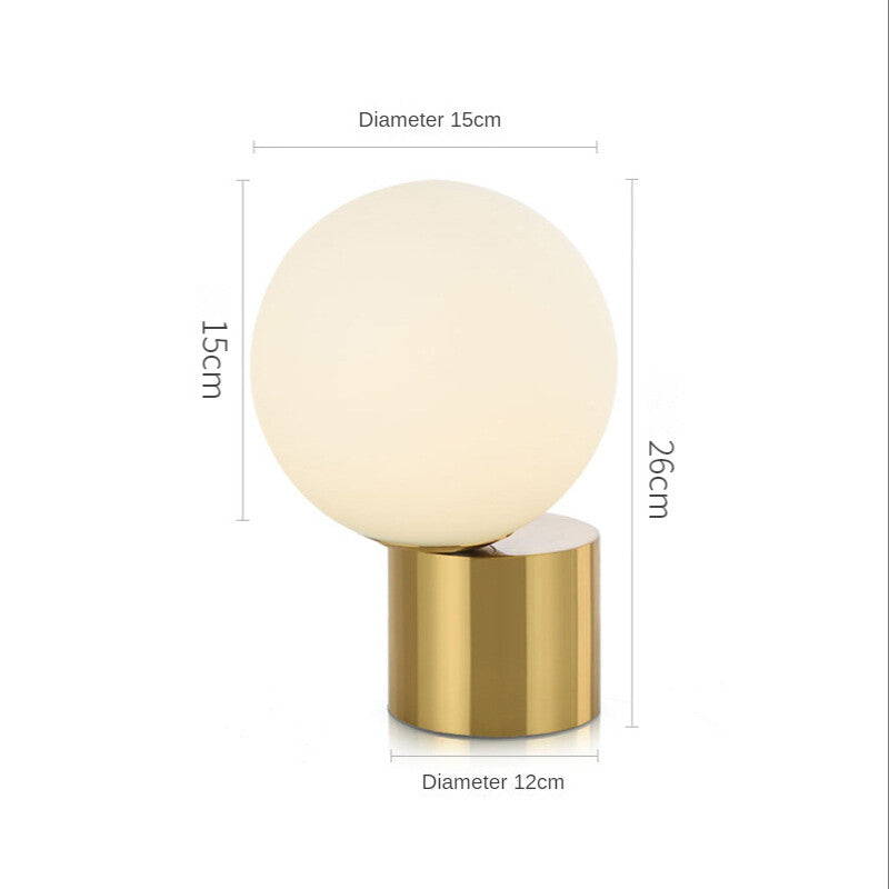 HEIKESZ Nordic Glass Bedside Lamp Modern LED Eye Protection Table Lamp for Bedroom Living Room Study Soft Lighting Decor