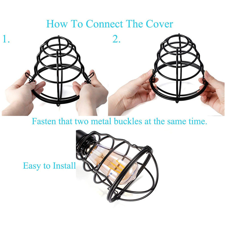 HEIKESZ American Farmhouse Ceiling Lamp Corridor Kitchen Bedroom Light Stairs Living Room Retro Country Home Cage LED Lamp