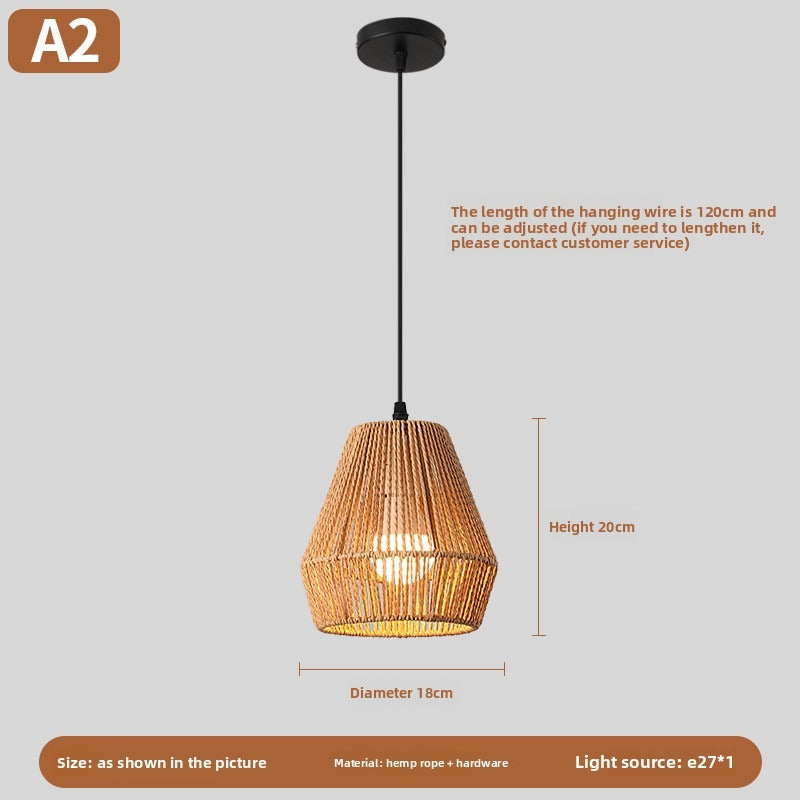 HEIKESZ Vintage Rope Pendant Light Industrial Iron Ceiling Lamp for Restaurant Bar Clothing BBQ Shop Retro Decor Commercial Lighting