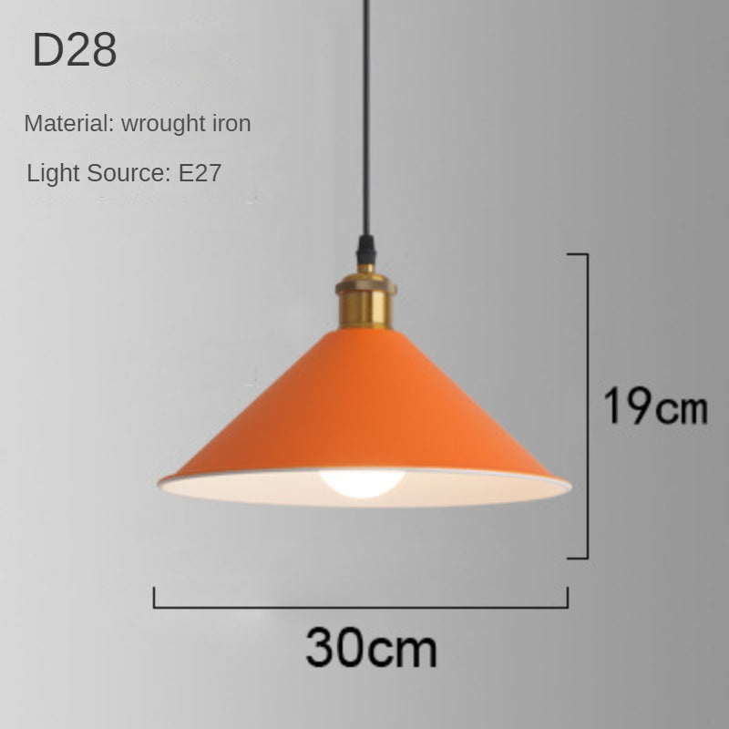 HEIKESZ Industrial Style Simple Orange Creative Personalized Art Catering Restaurant Commercial Orange Single-Head Suspension Wire Dining Chandelier