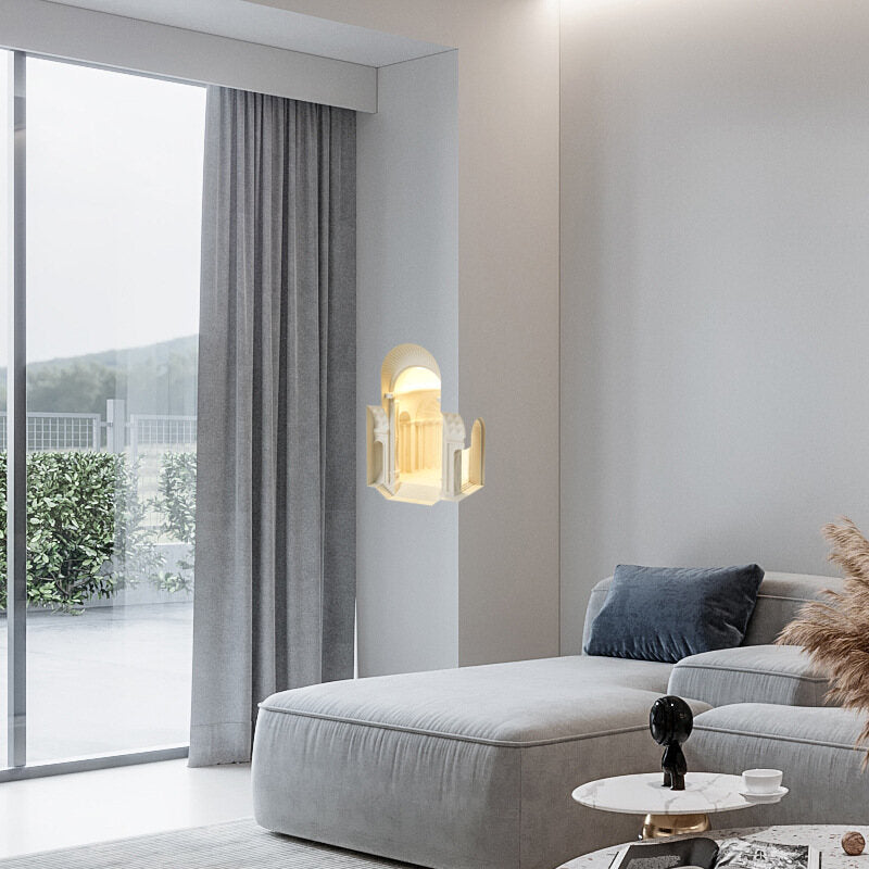 Creative Gypsum Lamp Embedded Stair Corner Bedroom Bedside Plaster Table Lamp Embedded in Wall Lamp Corridor Gypsum Lamp