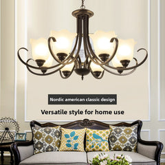 HEIKESZ Modern Luxury Iron Crystal Ceiling Light Zhongshan Lighting for Dining Room Villa Hall Bedroom Simple American Style Chandelier