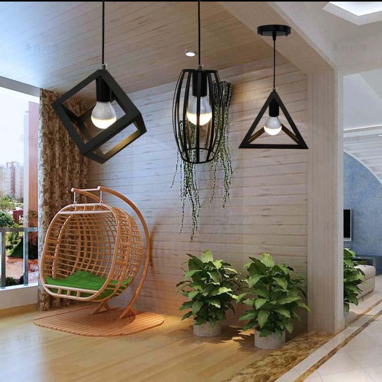 HEIKESZ Nordic Simple Chandelier Restaurant Coffee Shop Creative Wrought Iron Small Droplight Bar Snack Milk Tea Shop Single Head Special Offer Light LED Light for Bedroom Night Aesthetic Room Lamp