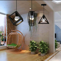HEIKESZ Nordic Simple Chandelier Restaurant Coffee Shop Creative Wrought Iron Small Droplight Bar Snack Milk Tea Shop Single Head Special Offer Light LED Light for Bedroom Night Aesthetic Room Lamp