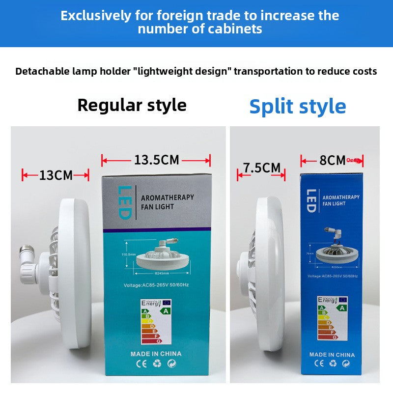 New LED Fan Light E27 Screw Bulb Removable Energy Saving Remote Control Stepless Dimming Ceiling Lamp