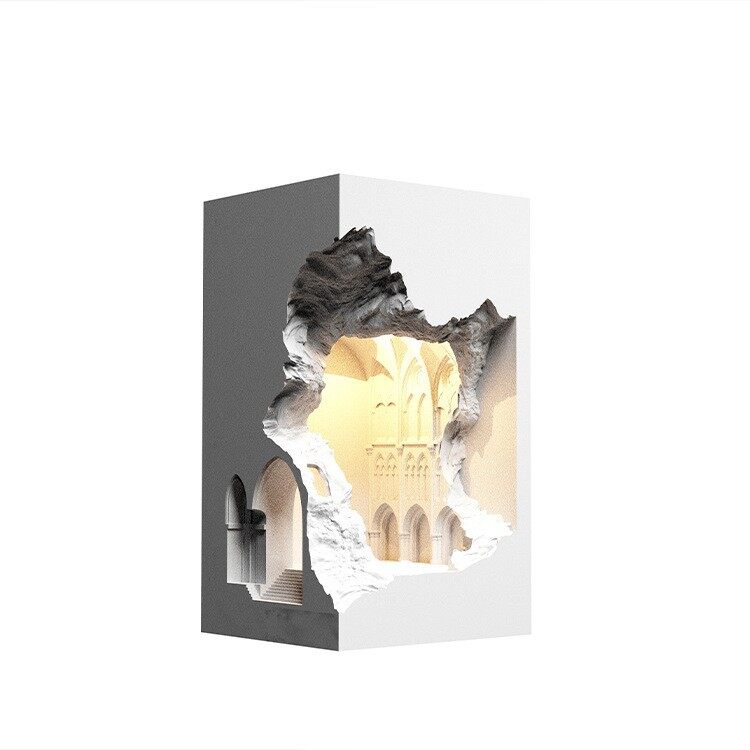 Notre Dame Night Light Bedside Corridor Aisle Gypsum Lamp Embedded Corner Corner Embedded Wall Lamp B &amp; B Ambience Light