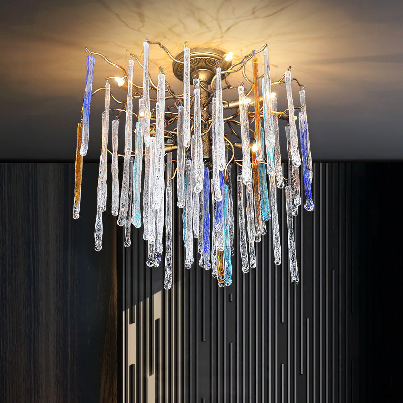 HEIKESZ Luxury Crystal Chandelier for Living Room European Retro Style Villa Duplex High-End Bedroom Lighting