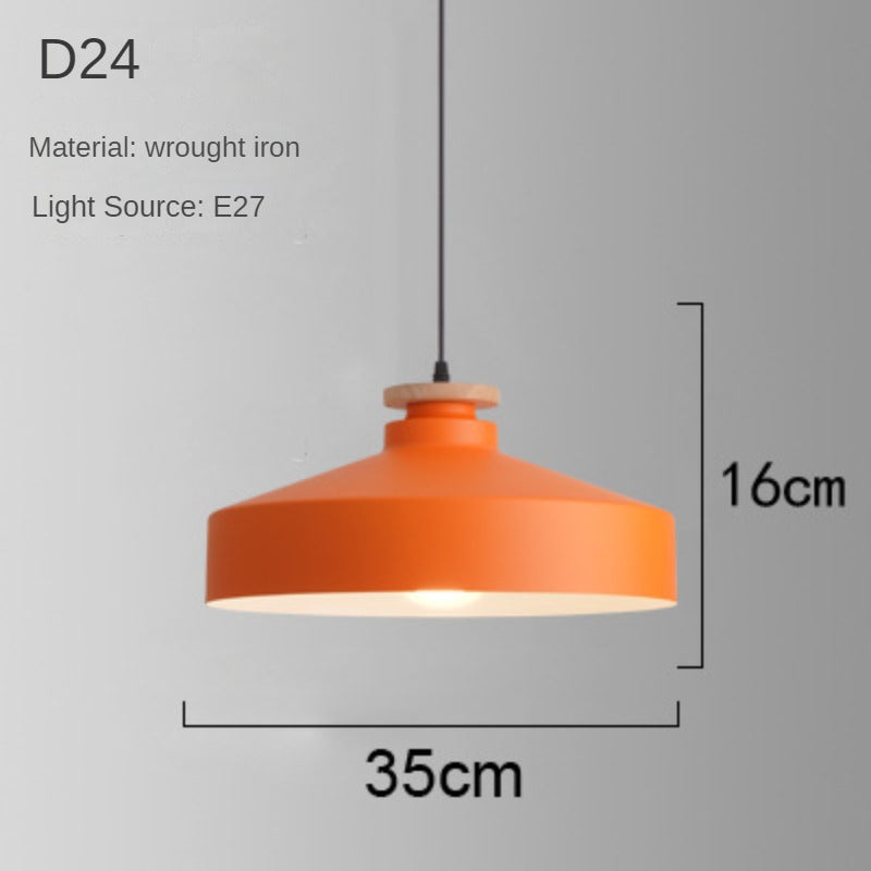 HEIKESZ Industrial Style Simple Orange Creative Personalized Art Catering Restaurant Commercial Orange Single-Head Suspension Wire Dining Chandelier