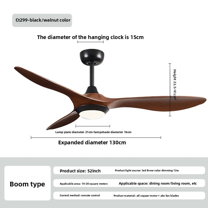 HEIKESZ 52 Inch Smart Ceiling Fan Light with Remote Control Variable Speed for Living Room Bedroom Nordic Style Home Decor