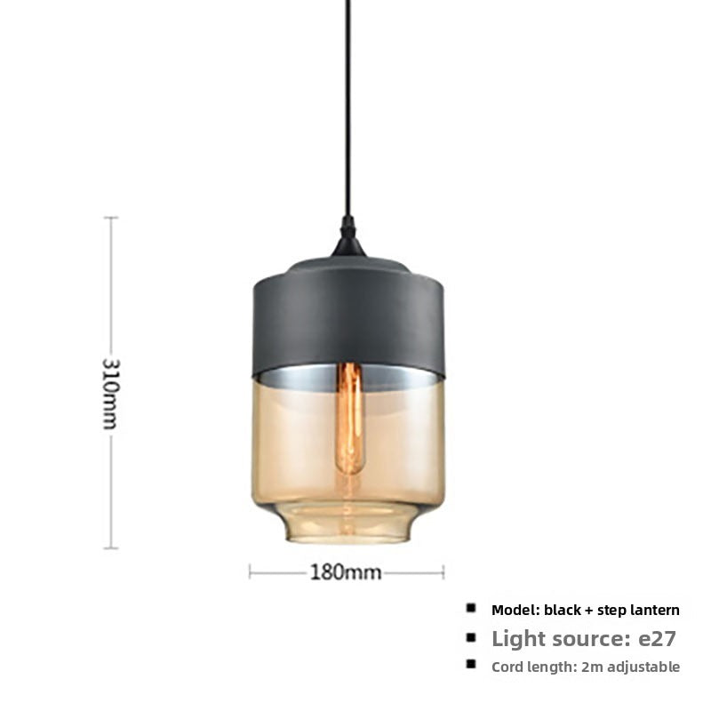 HEIKESZ Industrial Style Ceiling Light Single Head Creative Pendant Lamp for Restaurant Bar Cafe Glass Ball Chandelier