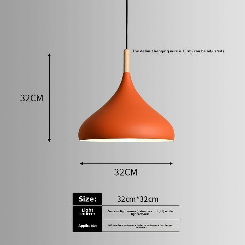 HEIKESZ Nordic industrial wind lamp Internet celebrity creative simple bar restaurant restaurant hot pot shop commercial single head orange chandelier