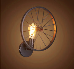 HEIKESZ American Creative Restaurant Wheel Wall Lamp Loft Vintage Industrial Wind Aisle Hotel Internet Bar and Internet Café Wall Lamp American Style Retro Outdoor Indoor Retro Bedroom Lamp American-Style Industrial Wind