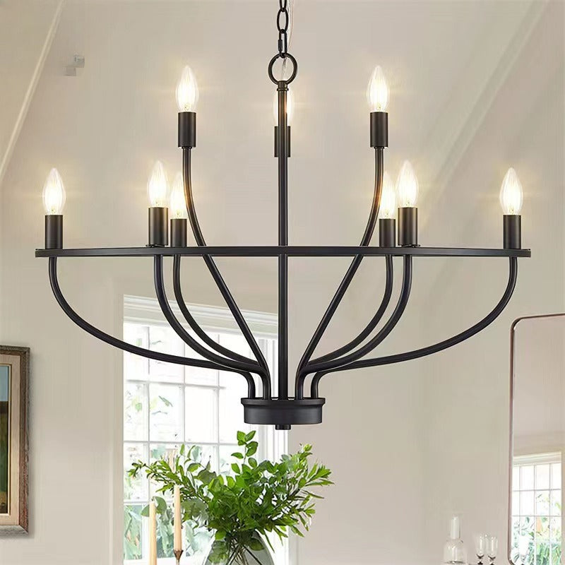 Haikesz new cross-border e-commerce retro wrought iron industrial style US standard living room light luxury pastoral American country chandelier lamp light fixtures for celling light