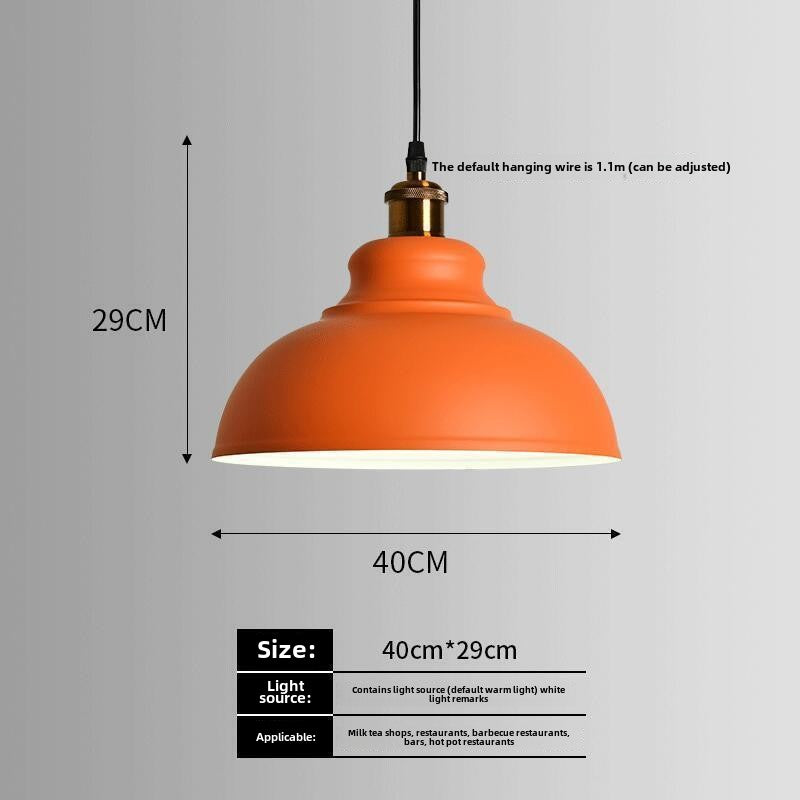 HEIKESZ Nordic industrial wind lamp Internet celebrity creative simple bar restaurant restaurant hot pot shop commercial single head orange chandelier